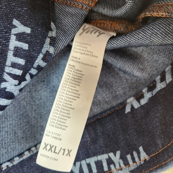 Yitty Denim is Served Crop Jean Jacket Size 1X XXL - Picture 8 of 8